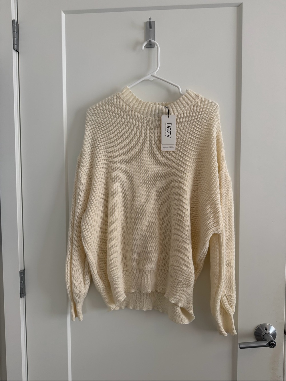 Dazy Cream Crewneck Sweater - Women's